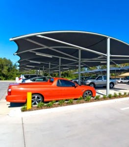 Car parking shade structure in Saudi Arabia