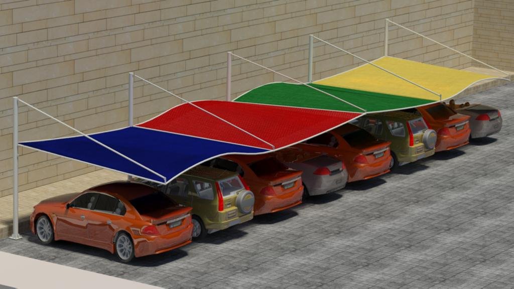 Wave Design Car Parking Shades saudi arabia 1