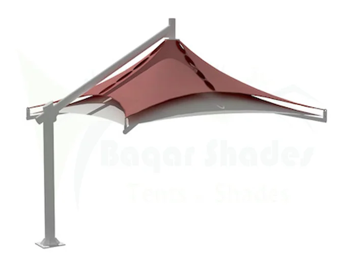 Cone single pole car parking shade