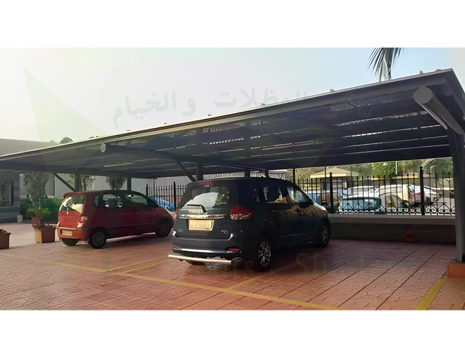 Corrugated car parking shades
