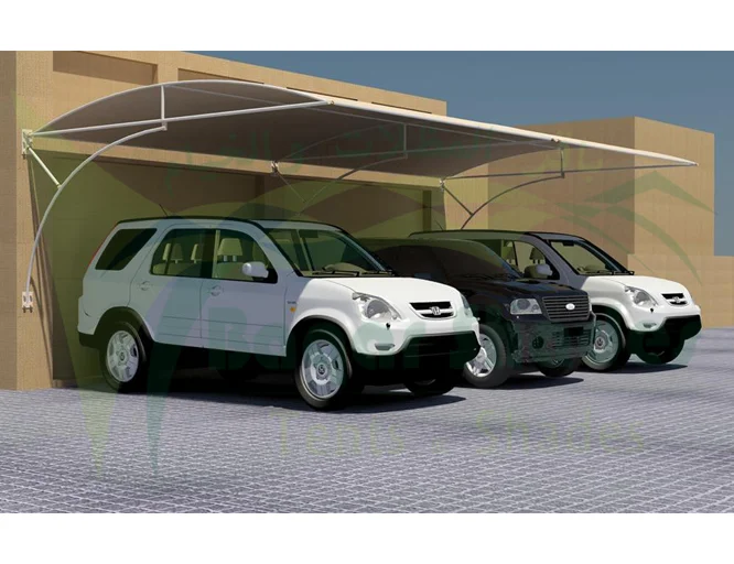Wall mounted car parking shade in Al Barari Villa