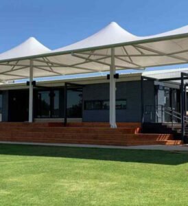 Outdoor shade structure in Saudi Arabia