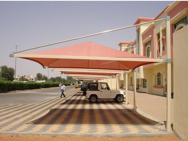 Pyramid Bottom Support Car Parking Shades