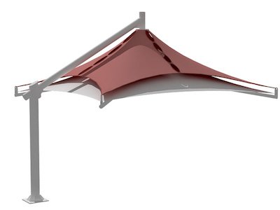 Cone Single Pole Double Layer Car Parking Shades