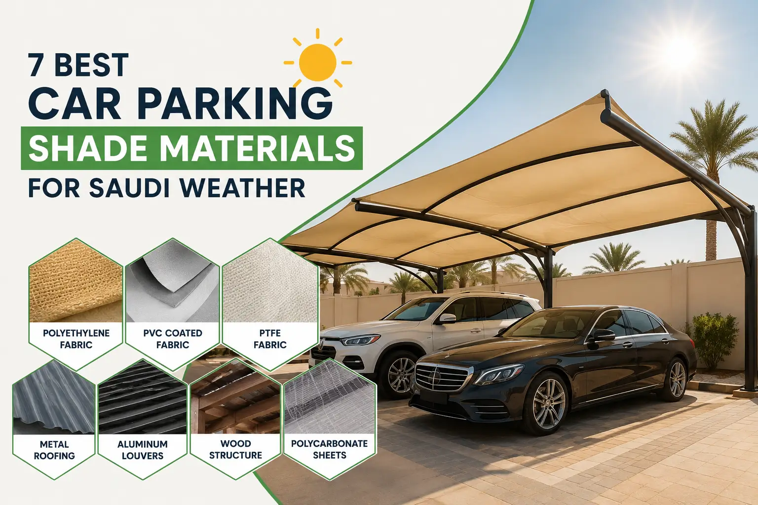 7 Best Car Parking Shade Materials for Saudi Weather