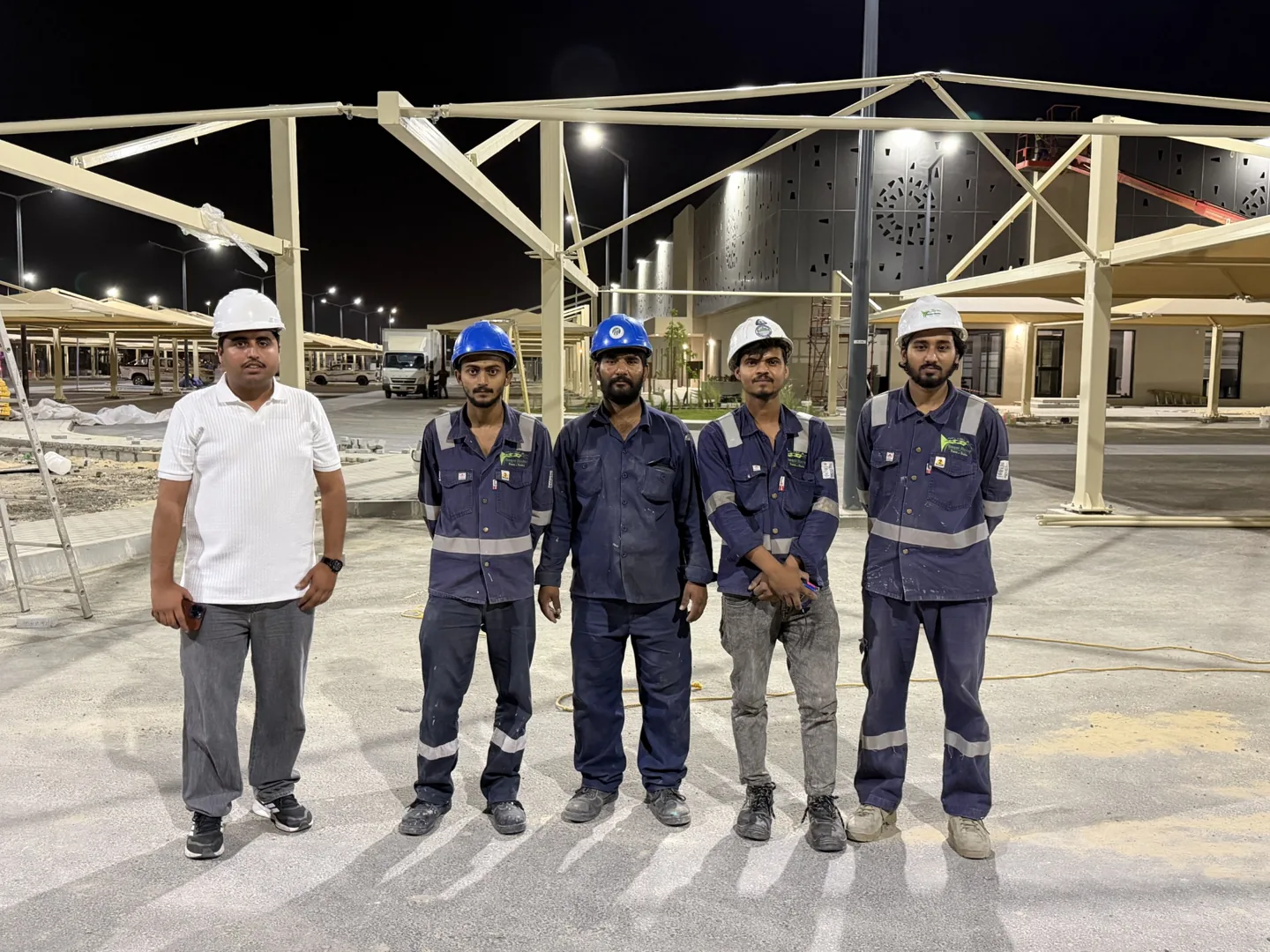 Baqar Shades team at the project site, Dhahran Aramco Building 3191